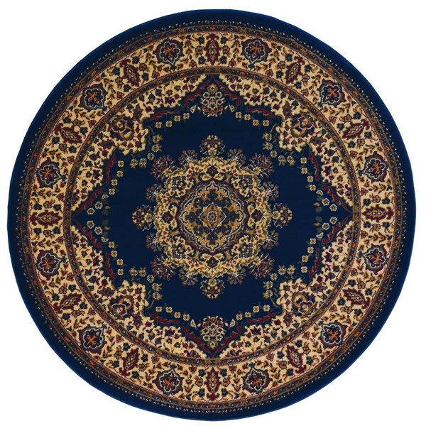 Auric 1191-2245-NAVY Castello Area Rug - Blue - 5 ft.3 Round - AU3189462