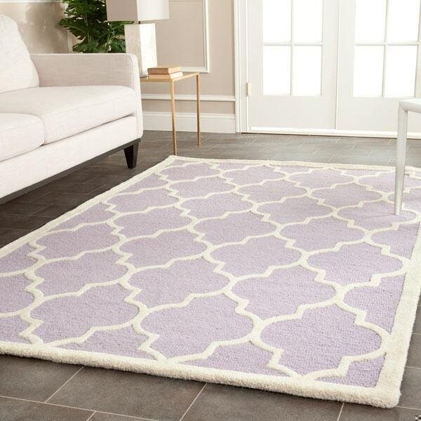 Safavieh Cambridge Hand Tufted Runner Rug, Lavander and Ivory - 2 ft.-6 in. x 12 ft. - CAM134C-212