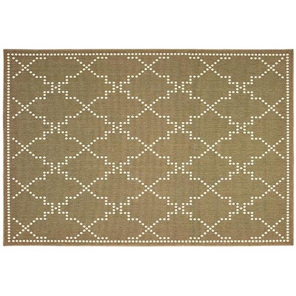Configuracion Marina Indoor Outdoor Outdoor Geometric Rectangle Area Rug, Tan - 6 ft. 7 in. x 9 ft. 6 in. - CO1870589