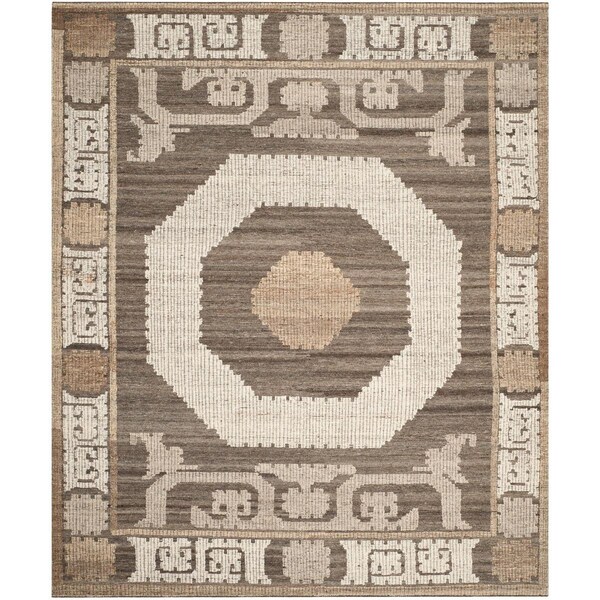 Safavieh Kenya Hand Knotted Rectangle RugIvory & Brown 9 x 12 ft. - KNY313A-9