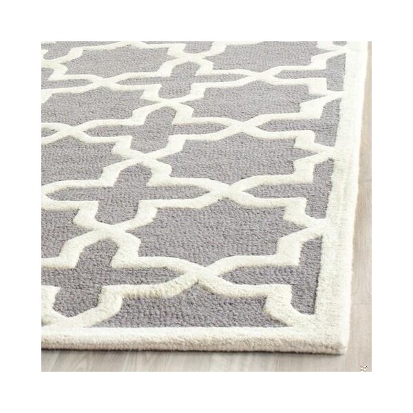 Safavieh Cambridge Hand Tufted Runner RugSilver & Ivory 2 ft.-6 in. x 10 ft. - CAM125D-210