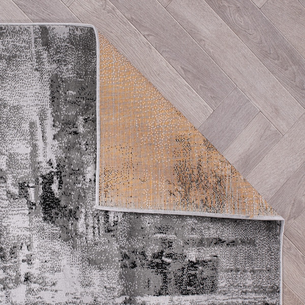 World Rug Gallery Bari Contemporary Abstract Art Area Rug 3' 3'' X 5' Black - 4055BLACK3X5