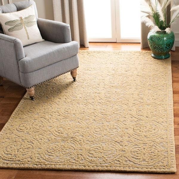 Safavieh Cambridge Hand Tufted Square Rug- Light Gold - Dark Gold- 4 x 4 ft. - CAM233A-4SQ
