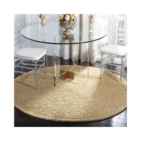 Safavieh Cambridge Hand Tufted Square Rug- Light Gold - Dark Gold- 4 x 4 ft. - CAM233A-4SQ