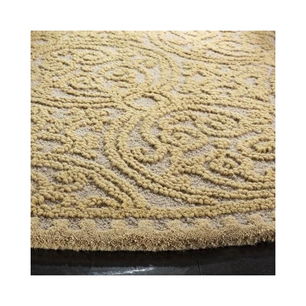 Safavieh Cambridge Hand Tufted Square Rug- Light Gold - Dark Gold- 4 x 4 ft. - CAM233A-4SQ