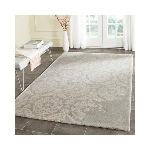 Safavieh Bella Square Rug, Light Grey and Ivory - 5 x 5 ft. - BEL125B-5SQ