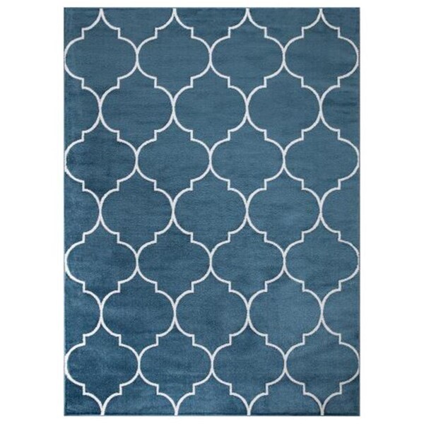 Pisos 8 x 10 ft. Morocco Trellis Area Rug, Blue - PI1705943