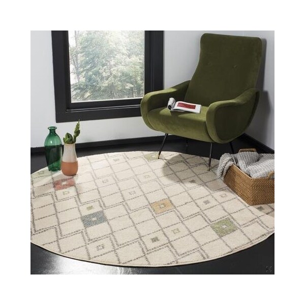 Safavieh Adirondack Power Loomed Round Area RugIvory & Multicolor 6 x 6 ft. - ADR132C-6R