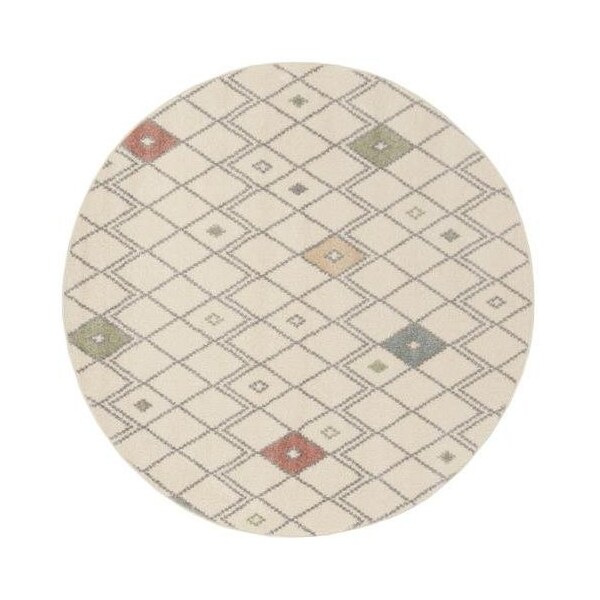 Safavieh Adirondack Power Loomed Round Area RugIvory & Multicolor 6 x 6 ft. - ADR132C-6R