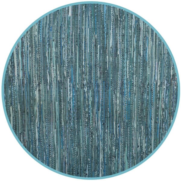 Safavieh Rag Rug Round Area Rug, Turquoise and Multicolor - 6 x 6 ft. - RAR127C-6R