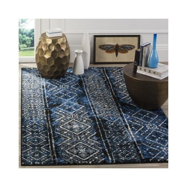 Safavieh Adirondack Square Rugs, Blue and Black - 6 x 6 ft. - ADR111A-6SQ