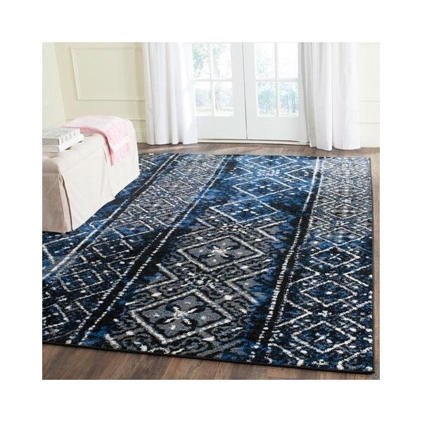 Safavieh Adirondack Square Rugs, Blue and Black - 6 x 6 ft. - ADR111A-6SQ