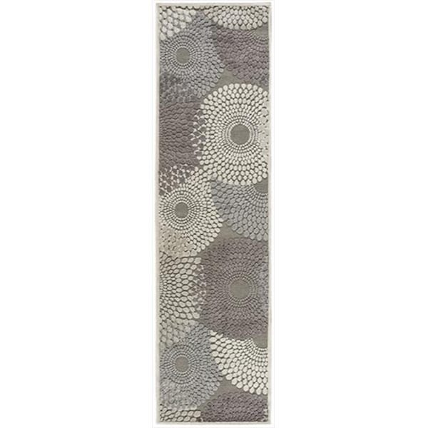Nourison Nourison 11801 Graphic Illusions Area Rug Collection Grey 2 ft 3 in. x 8 ft Runner - 99446118011