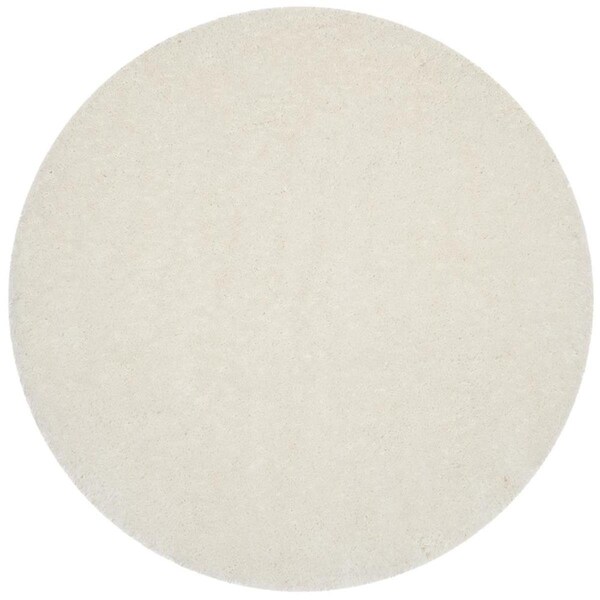 Flowers First 6 x 6 ft. Round Luxe Shag Hand Tufted Rug, Ivory - FL1889520