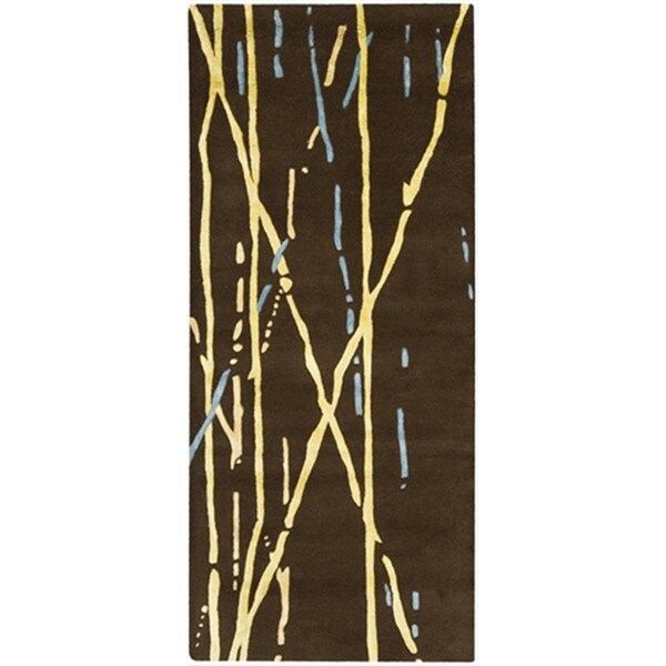 Safavieh 2 ft. 6 in. x 6 ft. Runner Contemporary Soho Brown and Yellow Hand Tufted Rug - SOH716A-26