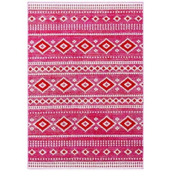 Safavieh Rectangular Adirondack Contemporary Area RugFuchsia & Ivory 8 x 10 ft. - ADR277R-8