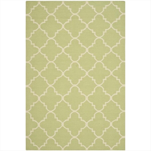 Safavieh 9 Ft. X 12 Ft. Large Rectangle Contemporary Dhurries- Light Green And Ivory- Flatweave Rug - DHU554A-9