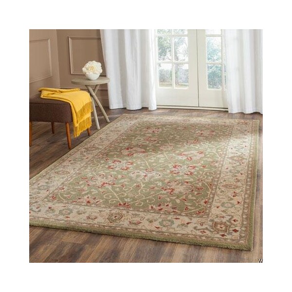 Safavieh 3 ft.-6 in. x 3 ft.-6 in. Round Traditional Antiquity- Sage Hand Tufted Rug - AT21D-4R