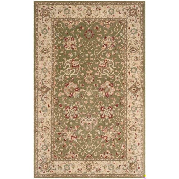 Safavieh 3 ft.-6 in. x 3 ft.-6 in. Round Traditional Antiquity- Sage Hand Tufted Rug - AT21D-4R