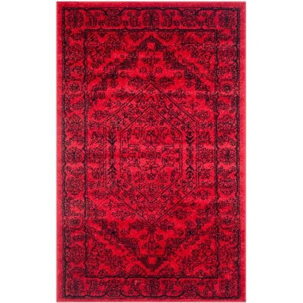 Safavieh Adirondack Power Loomed Runner Rug- Red - Black- 2 ft. 6 in. x 6 ft. - ADR108F-26