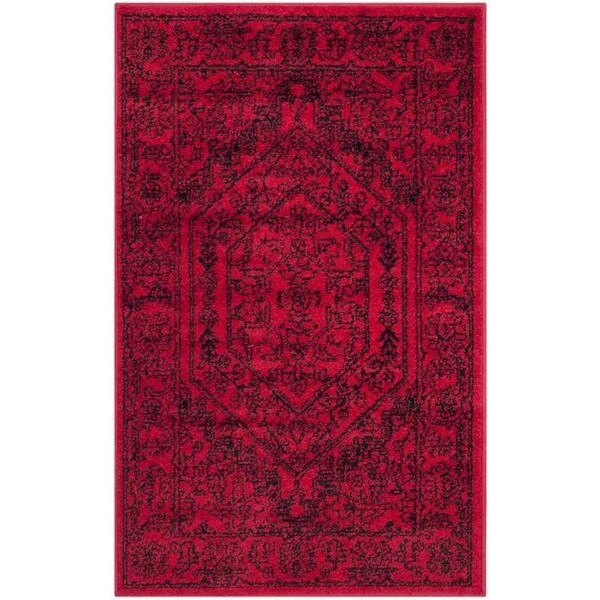 Safavieh Adirondack Power Loomed Runner Rug- Red - Black- 2 ft. 6 in. x 6 ft. - ADR108F-26
