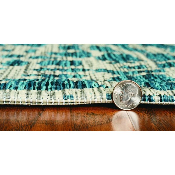 Homeroots 47 x 31 in. Teal Polypropylene Rug - 375198