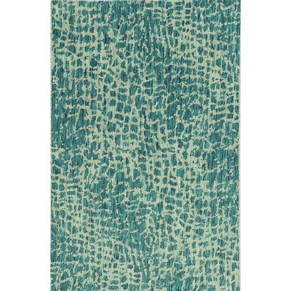 Homeroots 47 x 31 in. Teal Polypropylene Rug - 375198