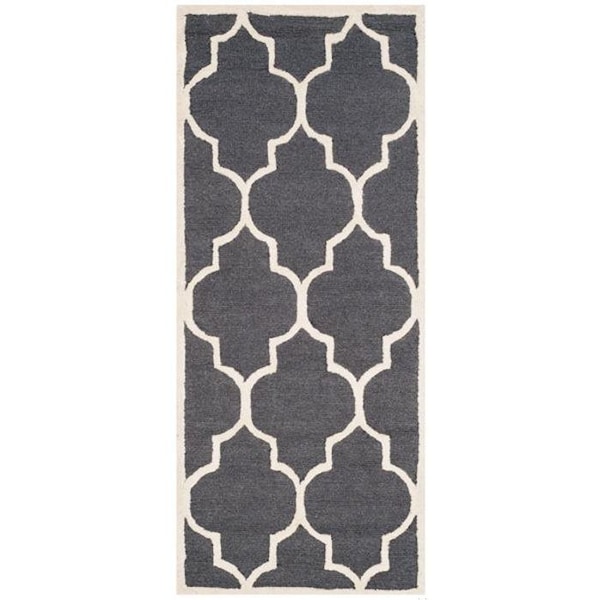 Safavieh Cambridge Hand Tufted Rectangle Rug- Dark Grey - Ivory- 3 x 5 ft. - CAM134X-3