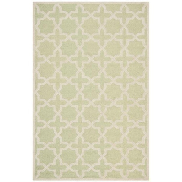 Safavieh Cambridge Hand Tufted Small Rectangle Rugs, Light Green and Ivory - 3 x 5 ft. - CAM125B-3