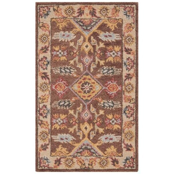 Safavieh Antiquity 4 x 6 ft. Rectangle Area Rug Dark Brown & Ivory - AT502T-4