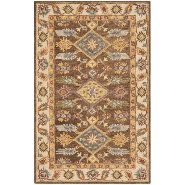 Safavieh Antiquity 4 x 6 ft. Rectangle Area Rug Dark Brown & Ivory - AT502T-4