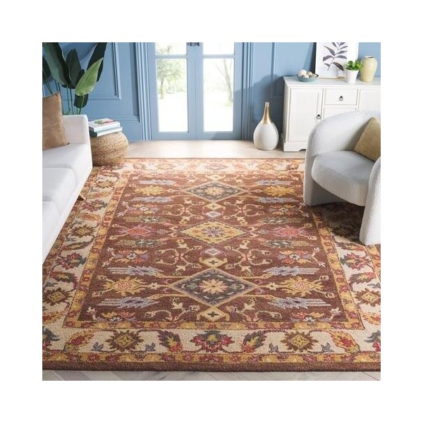 Safavieh Antiquity 4 x 6 ft. Rectangle Area Rug Dark Brown & Ivory - AT502T-4