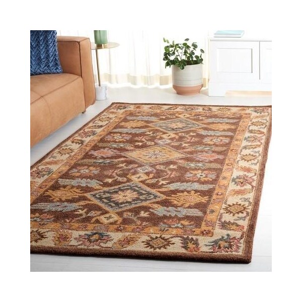 Safavieh Antiquity 4 x 6 ft. Rectangle Area Rug Dark Brown & Ivory - AT502T-4