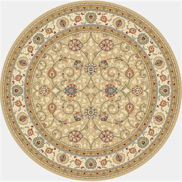Dynamic Rugs Ancient Garden 7.10 Round 57120-2464 Rug - Light Gold/Ivory - ANR8571202464
