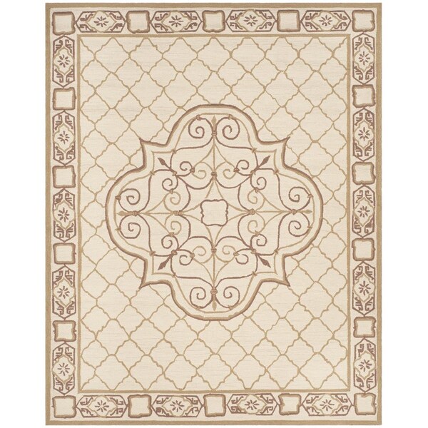 Safavieh Easy Care Hand Hooked Rectangle RugIvory & Gold 9 x 12 ft. - EZC729C-9