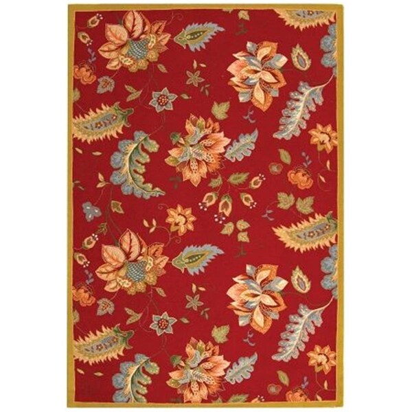 Safavieh 2 ft. - 6 in. x 12 ft. Runner- Country and Floral Chelsea Red Hand Hooked Rug - HK306C-212