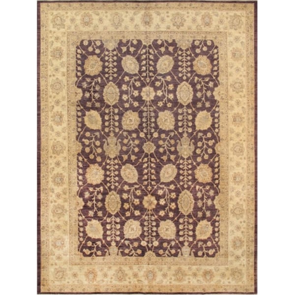 Pasargad Home Denver Hand-Knotted Purple Lamb'S Wool Area Rug- 9 Ft. 2 In. X 12 Ft. 2 In. - PKB-1209 9X12