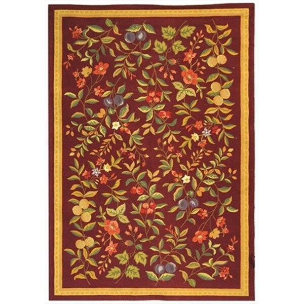 Safavieh 2 ft. - 6 in. x 6 ft. Runner- Country and Floral Chelsea Burgundy Hand Hooked Rug - HK210C-26