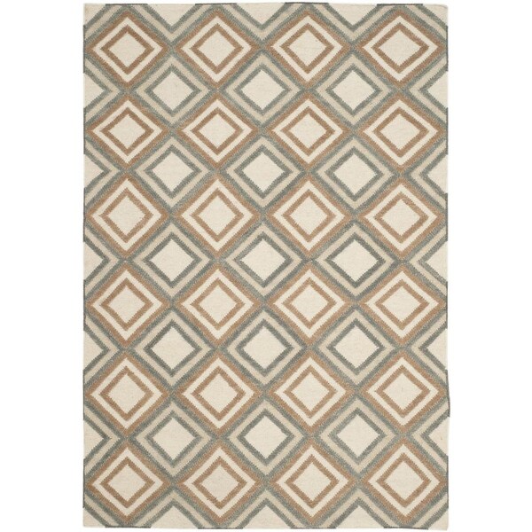 Safavieh Dhurries Small Rectangle Area Rug, Ivory and Multi - 4 x 6 ft. - DHU119A-4