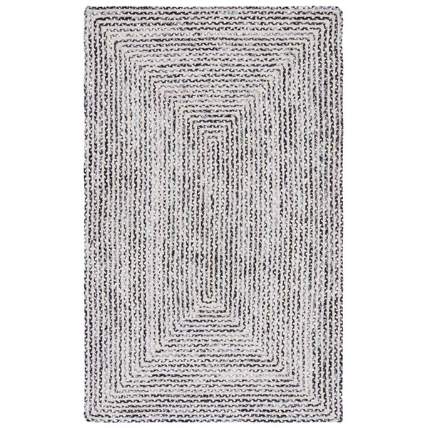 Safavieh 5 x 8 ft. Braided Black & Navy Handmade Rectangle Area Rug - BRD260N-5