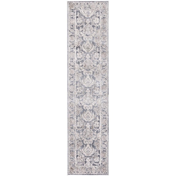 Safavieh 2 x 8 ft. History 500 Power Loomed Runner Area Rug Dark Grey & Ivory - HIS521H-28