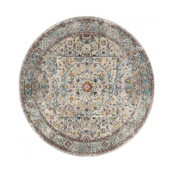 Safavieh Aria Power Loom Woven Square Rugs, Cream and Blue - 6 ft.-5 in. x 6 ft.-5 in. - ARA199C-6SQ