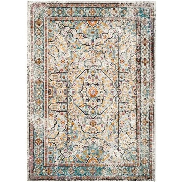Safavieh Aria Power Loom Woven Square Rugs, Cream and Blue - 6 ft.-5 in. x 6 ft.-5 in. - ARA199C-6SQ