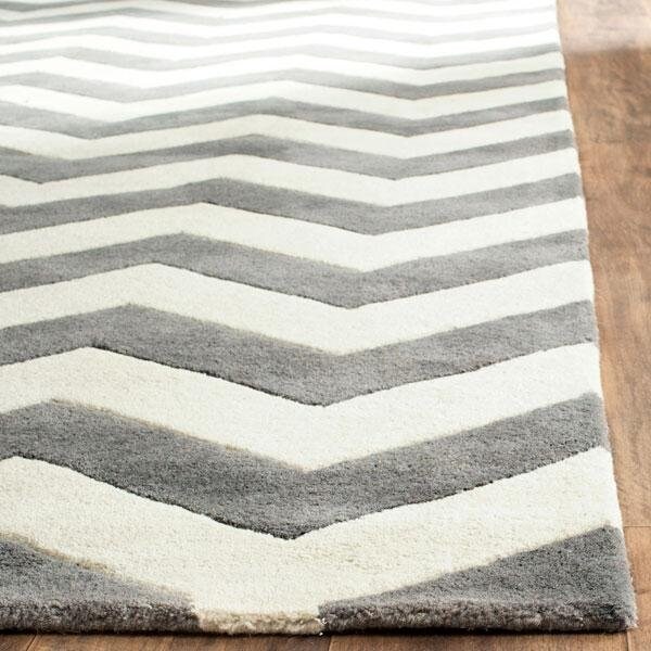 Safavieh Chatham Hand Tufted Square Rug- Dark Grey - Ivory- 9 x 9 ft. - CHT715D-9SQ