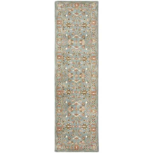 Safavieh Heritage Hand Tufted Runner Rug, Blue and Blue - 2 ft.-3 in. x 16 ft. - HG969A-216