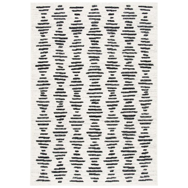 Safavieh 9 x 12 ft. Tulum Power Loomed Rectangle Area Rug Ivory & Black - TUL644A-9