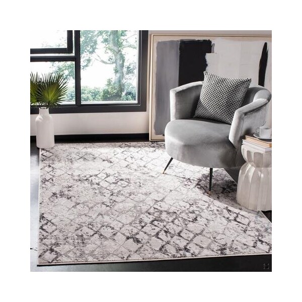 Safavieh 8 x 10 ft. Amelia Rectangle Power Loomed Area RugGrey & Light Grey - ALA783F-8