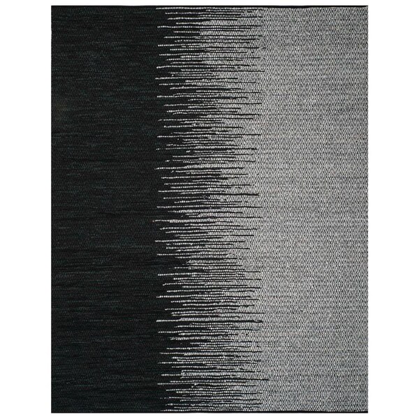 Flowers First 4 x 6 ft. Vintage Leather Hand Woven Area Rug, Light Grey & Black - Small Rectangle - FL1874514