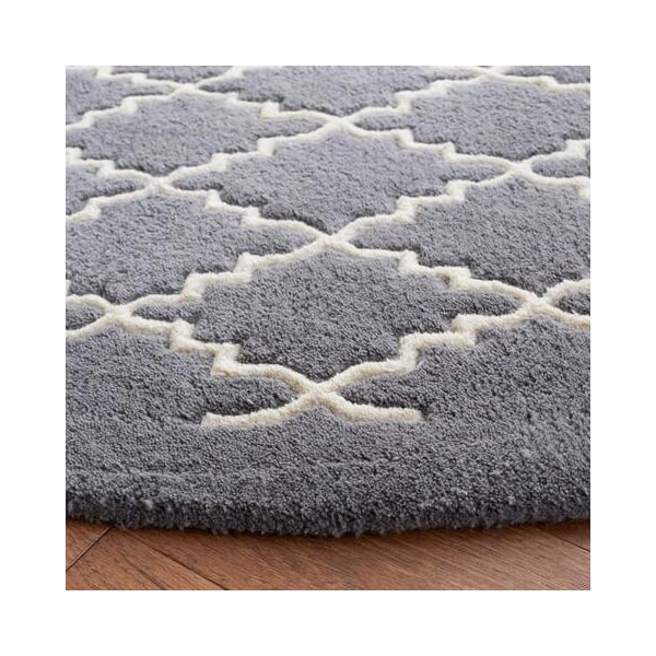 Safavieh Chatham Hand Tufted Runner Rug- Dark Grey - Ivory- 2 ft. 3 in. x 7 ft. - CHT721D-27