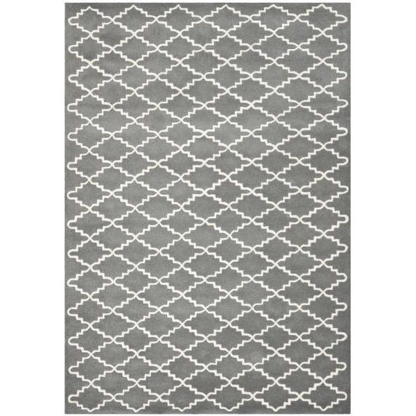 Safavieh Chatham Hand Tufted Runner Rug- Dark Grey - Ivory- 2 ft. 3 in. x 7 ft. - CHT721D-27